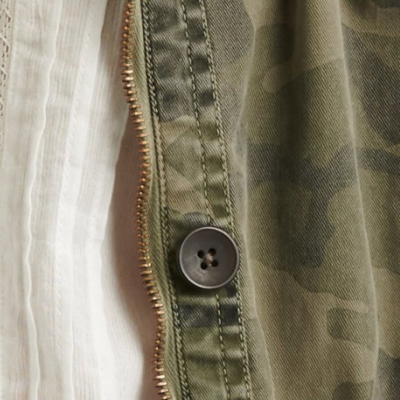 Lucky Brand Camo Printed Utility Jacket - Green Multi - Picture 5 of 6